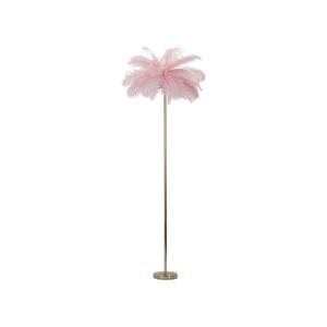 Lampadaire à plumes roses, Ø 55x160 cm