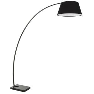 Lampadaire arc en métal noir, H: 190cm