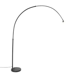 Lampadaire arc moderne noir base marbre