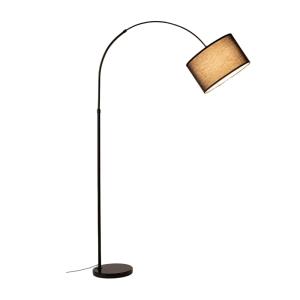 Lampadaire arc réglable Ø40 cm en métal et marbre, E27, noi…