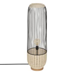 Lampadaire au style excentrique métal/bois naturel h 95 cm