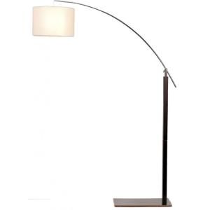 Lampadaire avec bras chromé métal/bois ebene 190 cm