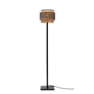 Lampadaire bambou abat-jour bambou naturel/noir, h. 130cm