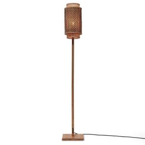 Lampadaire bambou abat-jour bambou naturel/noir, h. 45cm