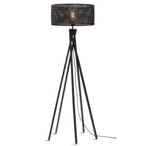 Lampadaire bambou abat-jour bambou noir, h. 146cm