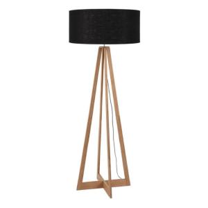 Lampadaire bambou et lin naturel noir H127cm