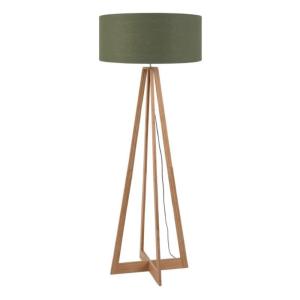 Lampadaire bambou et lin naturel vert H127cm