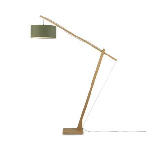 Lampadaire bambou/lin vert H207cm