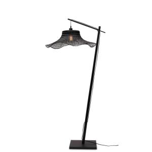 Lampadaire bambou noir 83x65x176cm