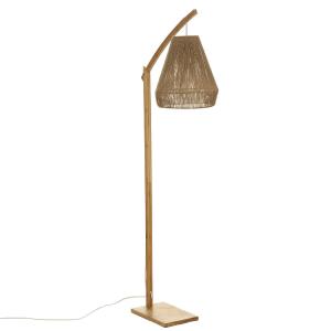 Lampadaire bohème bambou et corde naturel L.52xP.30xH.158 c…