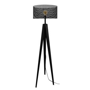 Lampadaire  bois abat-jour métal  noir
