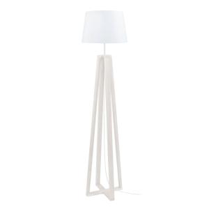 Lampadaire bois H154cm blanc   ;Abat-jour: blanc