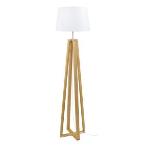 Lampadaire bois H154cm naturel;Abat-jour: blanc