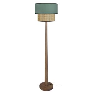 Lampadaire bois H162cm foncé;Abat-jour: kaki