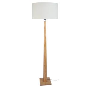 Lampadaire bois,métal H156cm naturel;Abat-jour: écru