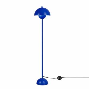 Lampadaire champignon en métal bleu cobalt 160 cm