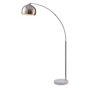 Lampadaire courbé en métal gris avec base en imitation marb…