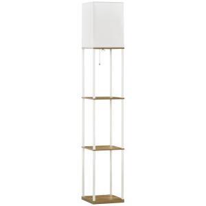 Lampadaire design 3 étagères H.159cm blanc effet bois clair…