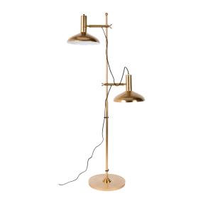 Lampadaire double fini laiton or