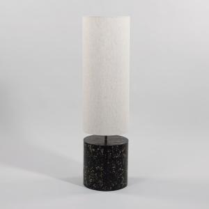 Lampadaire effet terrazzo et abat-jour cylindrique crème H1…