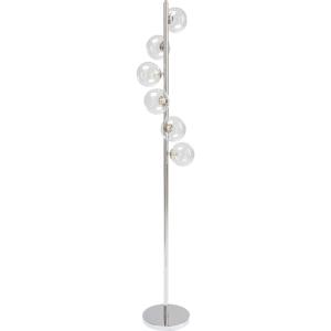 Lampadaire en acier chromé et verre H160