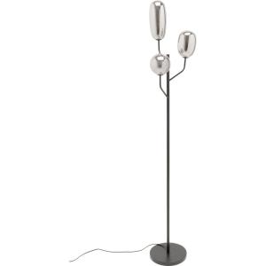 Lampadaire en acier noir et verre H164