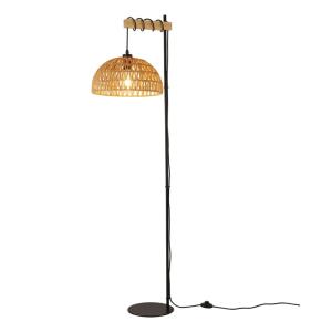 Lampadaire en bois avec abat-jour en corde beige, E27, H158…