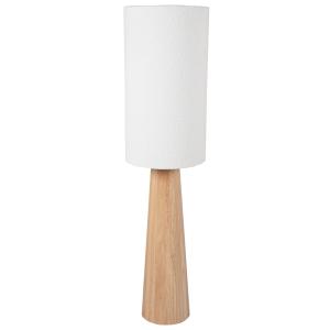 Lampadaire en bois d'hévéa et abat-jour en tissu bouclette…