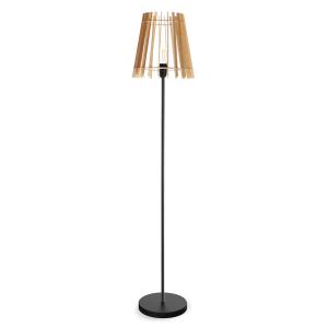 lampadaire en bois / liège noir, h. 148 cm