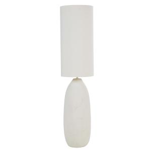 Lampadaire en céramique  et abat jour en polyester recyclé…