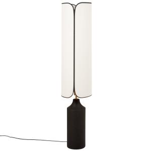 Lampadaire en céramique noire et abat-jour en polyester rec…