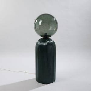 lampadaire en céramique striée verte et globe en verre H101…