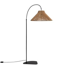 Lampadaire en métal avec abat-jour en corde H155cm - Bois c…
