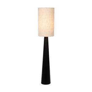 Lampadaire en métal avec abat-jour en lin noir et blanc