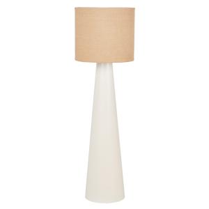 Lampadaire en métal blanc et abat-jour en jute H151