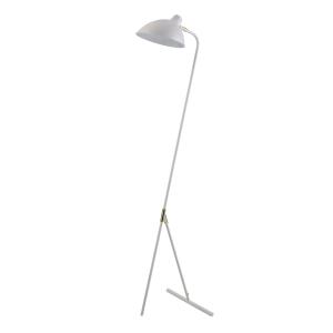 Lampadaire en métal blanc réglable avec abat-jour cloche