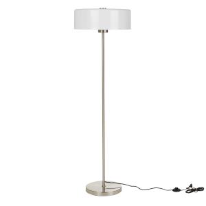 Lampadaire en métal chromé et abat-jour blanc H149