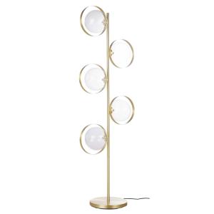 Lampadaire en métal doré 5 globes en verre H165