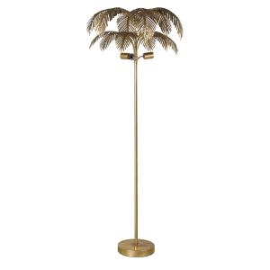 Lampadaire en métal doré découpé feuilles de palmier H164…