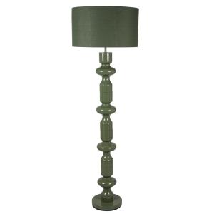 Lampadaire en métal et abat-jour vert H157