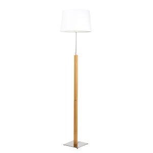 Lampadaire en métal et bois Chêne clair H 165 cm