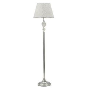 Lampadaire en métal et tissu argenté et blanc (Ø 40 x 158 c…
