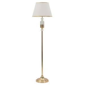 Lampadaire en métal et tissu doré et blanc (Ø 40 x 160 cm)…