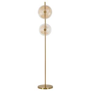 Lampadaire en métal et verre doré Ø 30x170 cm