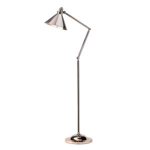 Lampadaire en métal, Nickel poli