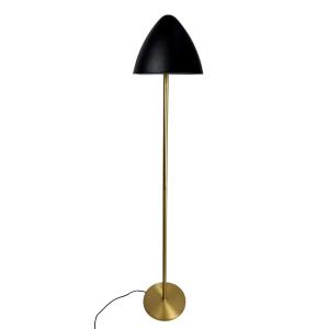 Lampadaire en Métal, noir et laiton