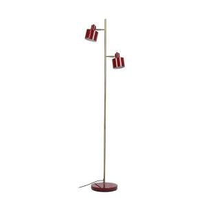 Lampadaire en métal Rouge foncé/ laiton