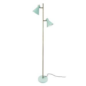 Lampadaire en métal vert menthe / laiton