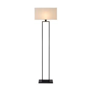 Lampadaire en noir et dans une hauteur d'abat-jour blanche…