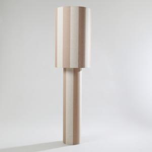Lampadaire en polyester recyclé à rayures crèmes et marron…